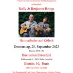 Donnerstag 28.09. : Heimatlieder auf Kölsch mit Rolly & Benjamin Brings